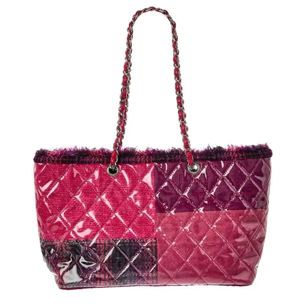 Chanel Pink/Purple Patent Leather Cc Tote (Authentic Pre-Loved)